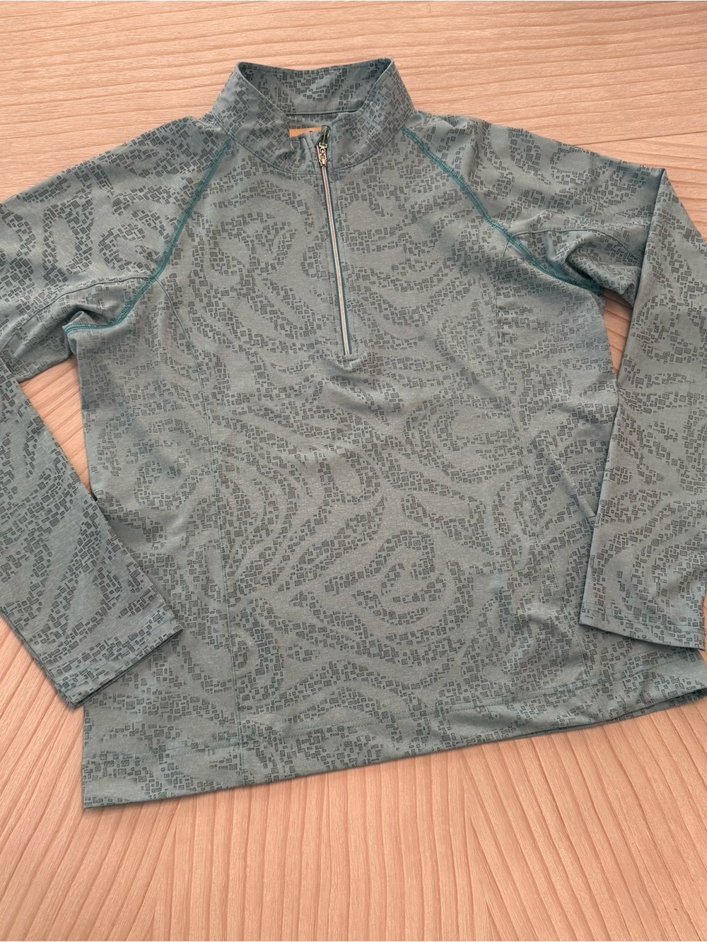 Sport Haley Seafoam Green Quarter-Zip Long Sleeve Top